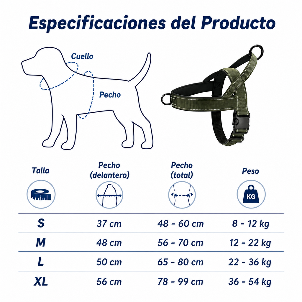 Arnes Anti-Tirones Con Control Total Y Comodidad Para Tu Mascota - KairaTix®